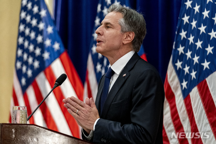 [프놈펜=AP/뉴시스]토니 블링컨 미국 국무장관. 2022.8.5.