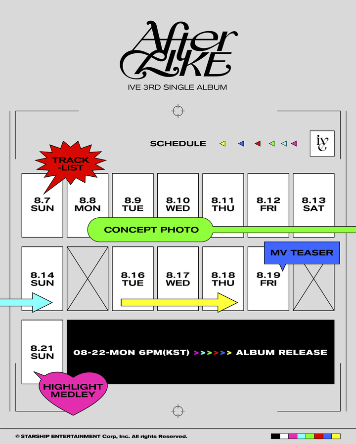 [서울=뉴시스] 아이브 '애프터 라이크'(After LIKE)의 스케줄러 이미지 2022.08.06 (사진=스타쉽엔터테인먼트) photo@newsis.com *재판매 및 DB 금지