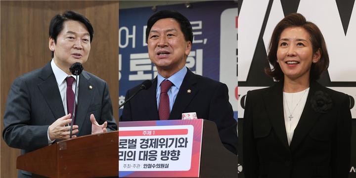 [서울=뉴시스] 국민의힘 차기 당권 주자로 꼽히는 안철수(왼쪽), 김기현(중간) 의원, 나경원 전 의원(오른쪽). (사진=뉴시스 DB). photo@newsis.com *재판매 및 DB 금지