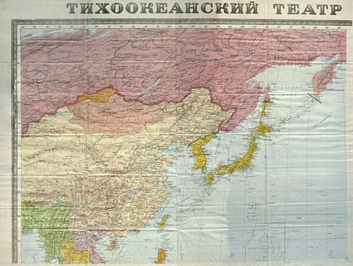 [서울=뉴시스] 소련 해군이 작성한 지도. 홋카이도와 대마도 등 점령을 검토한 지역에는 표시가 되어 있다. (사진출처: 요미우리 신문) 2022.08.16. *재판매 및 DB 금지