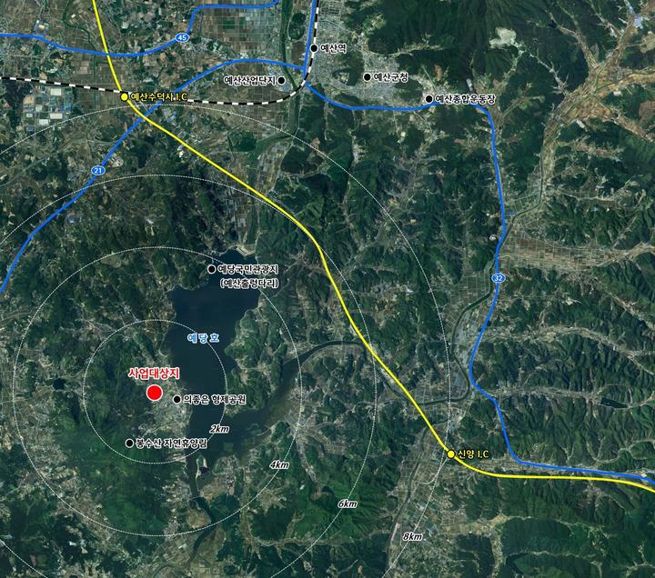 [예산=뉴시스] 예산군 교촌 관광휴양형지구 위치도. *재판매 및 DB 금지