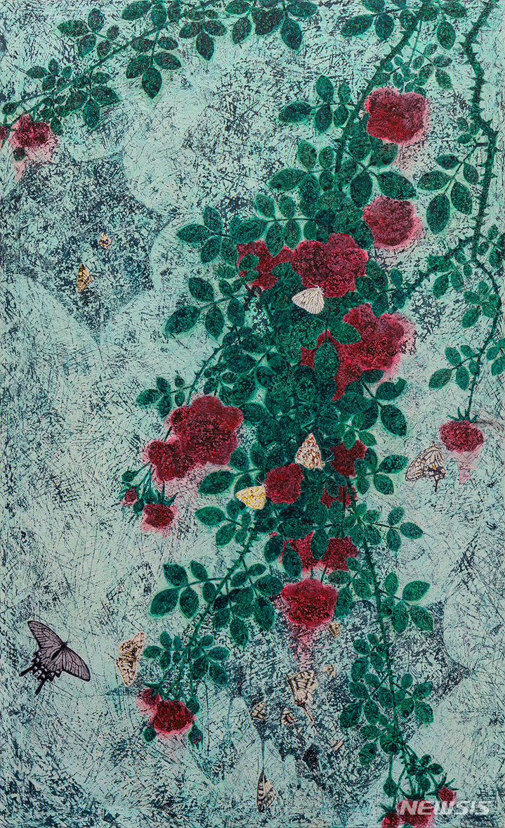 [서울=뉴시스]문성식 〈그냥 삶〉 2022 Mixed media on canvas 168.5 x 103 cm Courtesy of the artist and Kukje Gallery 사진: 박동석 이미지 제공: 국제갤러리
