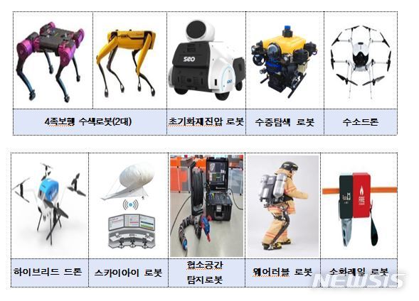 [세종=뉴시스] 제18회 국제소방안전박람회에서 선보이는 최첨단 소방장비들. (자료= 소방청 제공)