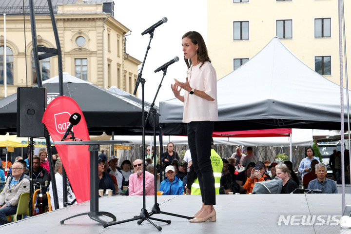 [헤멘린나=AP/뉴시스]산나 마린 핀란드 총리 자료사진. 2022.09.05.