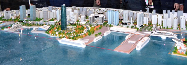 [부산=뉴시스] 부산 북항재개발 홍보관 조형도. (사진=뉴시스 DB)