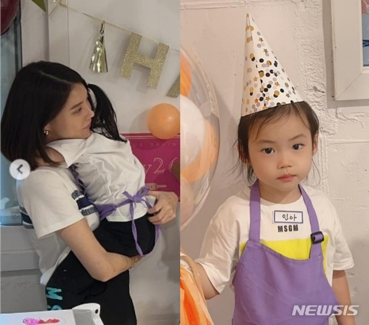 [서울=뉴시스] 차예련, 딸 주인아. 2022.08.27. (사진 = 인스타그램 캡쳐) photo@newsis.com*재판매 및 DB 금지