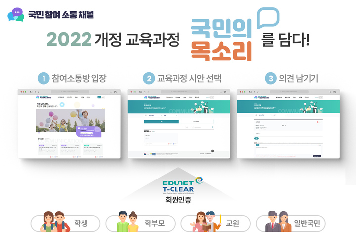 [세종=뉴시스] 교육부는 지난달 30일 '2022 개정 교육과정' 시안에 대한 국민 의견을 듣기 위해 '국민참여소통채널' 홈페이지를 개통했다. (사진=교육부 제공). 2022.09.13. photo@newsis.com *재판매 및 DB 금지