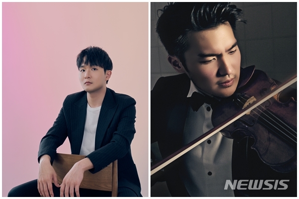 [대구=뉴시스]김정화 기자 = 바이올리니스트 레이 첸과 피아니스트 선우예권의 듀오 리사이틀이 달구벌의 금요일 저녁을 달군다. 왼쪽부터 선우예권, 레이 첸. (사진 = 달서문화재단 제공) 2022.08.29. photo@newsis.com