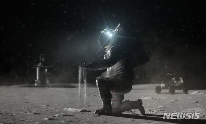 [서울=뉴시스]여성 우주비행사가 최초로 달 착륙에 성공한 아르테미스 프로젝트 임무 수행 상상도 {출처: 미국 항공우주국(NASA), 한국항공우주연구원}