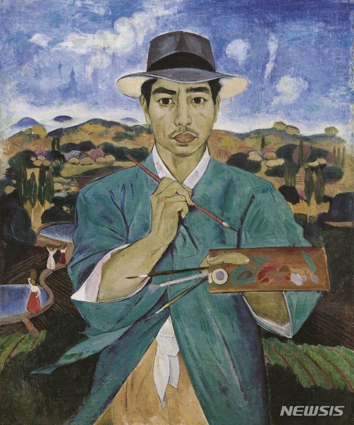 [서울=뉴시스]이쾌대, 두루마기를 입은 자화상, 1948-49년경, 캔버스에 유채, 72x60cm, 개인소장