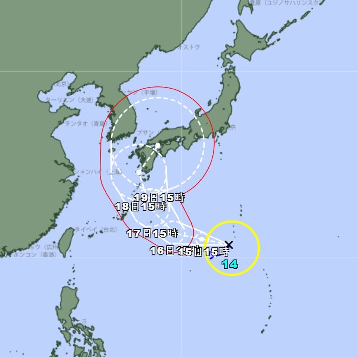 (사진=일본 기상청 홈페이지 캡처) 2022.09.14 *재판매 및 DB 금지