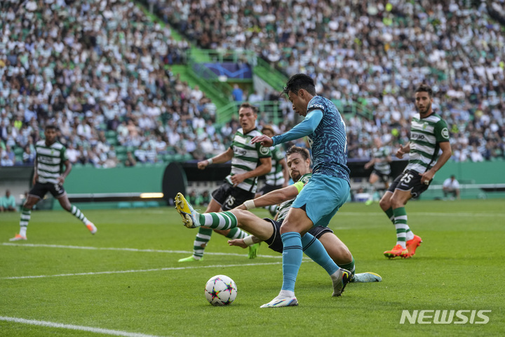 [리스본=AP/뉴시스]손흥민 8경기째 침묵. 2022.09.13.