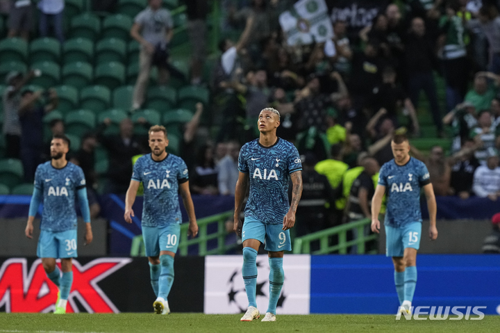 [리스본=AP/뉴시스]토트넘, 스포르팅 원정서 시즌 첫 패배. 2022.09.13.