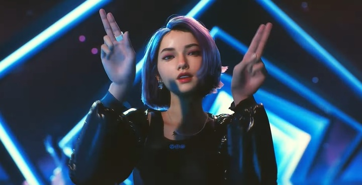  크래프톤의 가상인간 '애나'는 지난 15일 국내외 온라인 음원사이트를 통해 디지털 싱글 '샤인 브라이트(SHINE BRIGHT)'를 공개하며 가수로 공식 데뷔했다. 사진은 '샤인 브라이트' 공식 뮤직비디오. (사진=애나 유튜브 캡처) *재판매 및 DB 금지