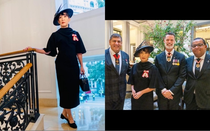 [서울=뉴시스]엘리자베스 2세 장례식에 참석한 샌드라 오와 그의 동료들. 2022.09.20. (사진=샌드라 오 인스타그램 캡처) photo@newsis.com*재판매 및 DB 금지 *재판매 및 DB 금지