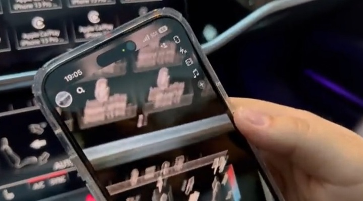 아이폰14 프로형 모델에서 인스타그램, 틱톡, 스냅챗 등을 타사의 카메라 앱을 이용하면 화면 진동, 소음 등의 오류가 발생한다는 주장이 제기됐다. 사진은 아이폰14 프로 카메라에서 버그가 발생한 모습. (사진=IT 유튜버 루크 미아니 트위터 캡처) *재판매 및 DB 금지