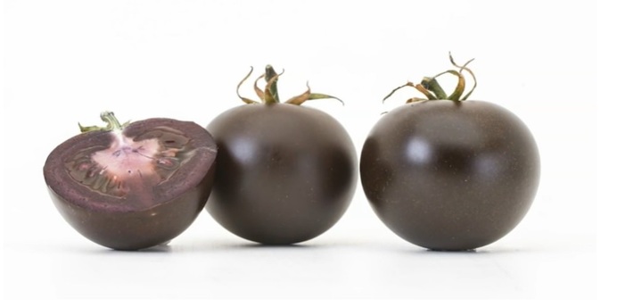 [서울=뉴시스] 항산화물질인 안토시아닌이 함유되어 있는 '보라색 토마토'가 최근 미국 농무부(USDA)로부터 긍정 평가를 받았다. (사진출처: ABC뉴스 영상 캡처) 2022.09.20. *재판매 및 DB 금지