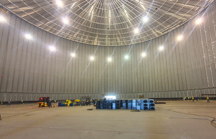 [울산=뉴시스]SK가스가 코리아에너지터미널에 건설 중인 액화천연가스(LNG) 저장탱크 내부 전경. (사진=SK가스 제공) photo@newsis.com&nbsp; *재판매 및 DB 금지