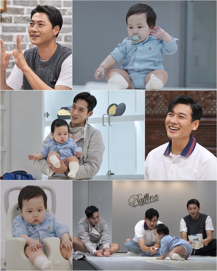 [서울=뉴시스]펜싱선수 김준호와 그의 아들 은우, 펜싱선수 구본길과 오상욱. 2022.09.22. (사진=KBS 2TV '슈퍼맨이 돌아왔다' 제공) photo@newsis.com*재판매 및 DB 금지 *재판매 및 DB 금지