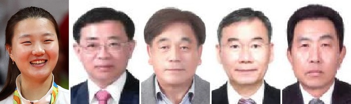 왼쪽부터 문화체육장 신승찬(27), 공익장 염택영(68), 산업근로장 박형남(62), 애향장 박종연(61), 효열장 홍종팔(65)씨 *재판매 및 DB 금지