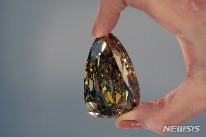 [두바이=AP/뉴시스] 지난 17일, 두바이 소더비 갤러리에서 전시되고 있던 골든 카나리아를 촬영한 사진이다. 2022.10.19.