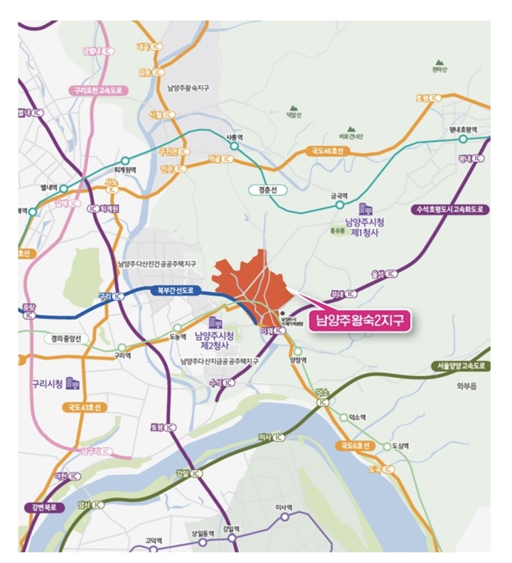 남양주 왕숙2지구 위치도(사진 제공=대보건설) *재판매 및 DB 금지