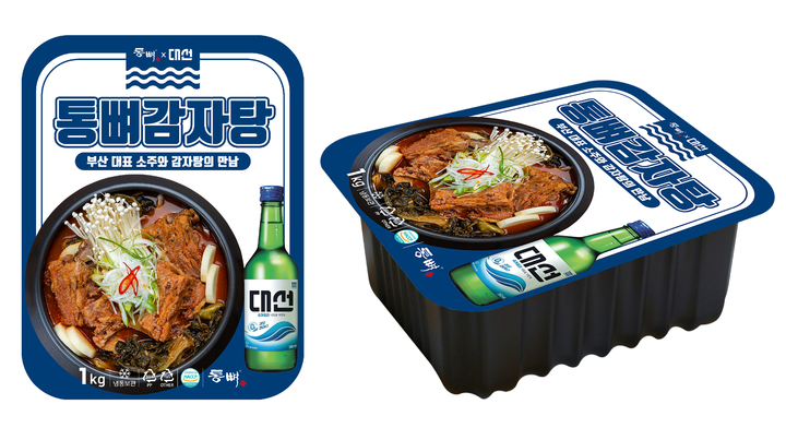 [부산=뉴시스] 대선주조는 부산에 기반을 두고 전국 브랜드로 성장한 통뼈감자탕과 함께 콜라보 제품을 출시한다고 20일 밝혔다. (사진=대선주조 제공) *재판매 및 DB 금지