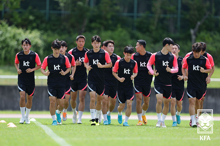 [서울=뉴시스]축구대표팀 훈련 모습. (사진=대한축구협회 제공)