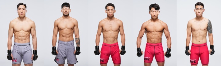 왼쪽부터 기원빈, 김경표, 박현성, 이정영, 최승국. (출처=UFC) 2022.10.23. *재판매 및 DB 금지