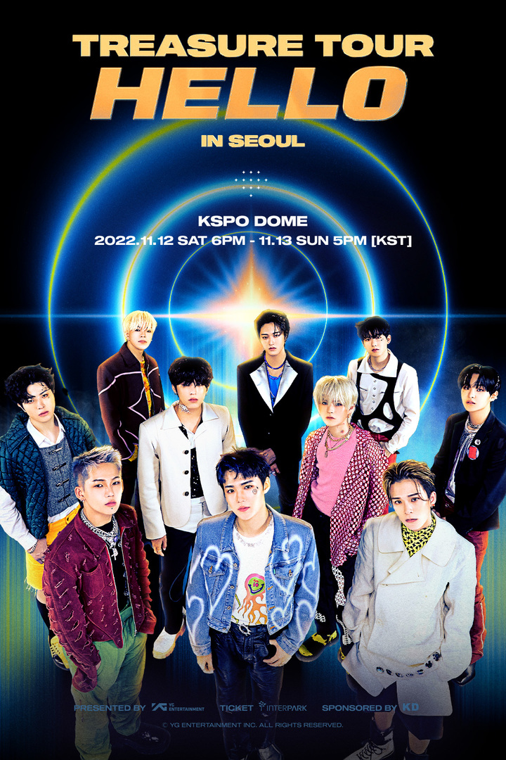[서울=뉴시스] '트레저' 콘서트 '2022 TREASURE TOUR [HELLO] in SEOUL' 포스터 2022.10.25. (사진= YG엔터테인먼트 제공)photo@newsis.com *재판매 및 DB 금지
