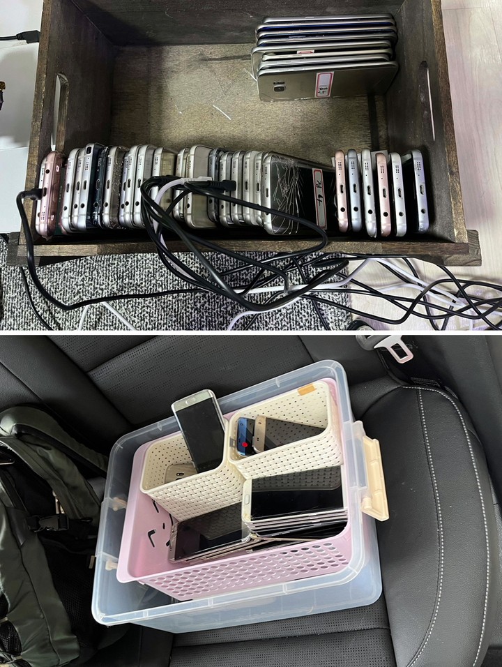 [부산=뉴시스] 고정형·이동형 휴대전화 발신번호 변작 중계소. (사진=부산경찰청 제공) *재판매 및 DB 금지