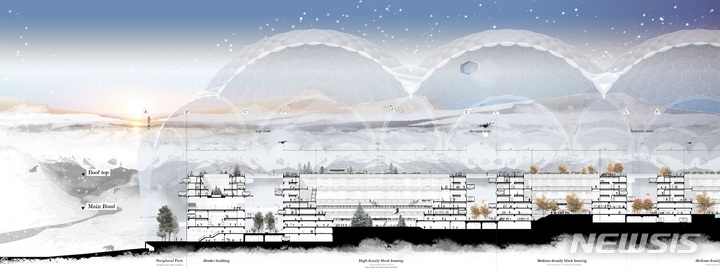 [서울=뉴시스]현대자동차그룹이 홍익대학교 건축도시대학과 연구한 극지 도시 디자인 콘셉트.(사진=현대자동차그룹 제공) 2022.10.31 photo@newsis.com 