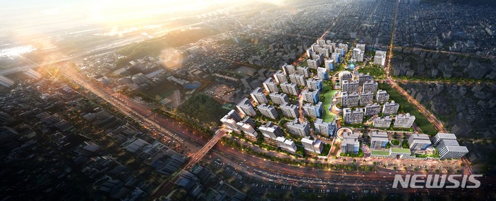 [서울=뉴시스] 성남시 수정구에 위치한 '수진1구역 재개발정비사업'에서 대우건설이 주관사로 있는 메가시티사업단이 시공사로 선정됐다. (이미지=대우건설 제공)