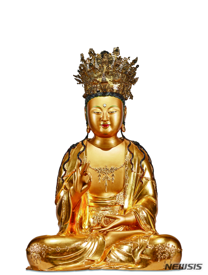 [서울=뉴시스] 안동 보광사 목조관음보살좌상(보물). (사진=불교중앙박물관 제공) 2022.11.02. photo@newsis.com *재판매 및 DB 금지