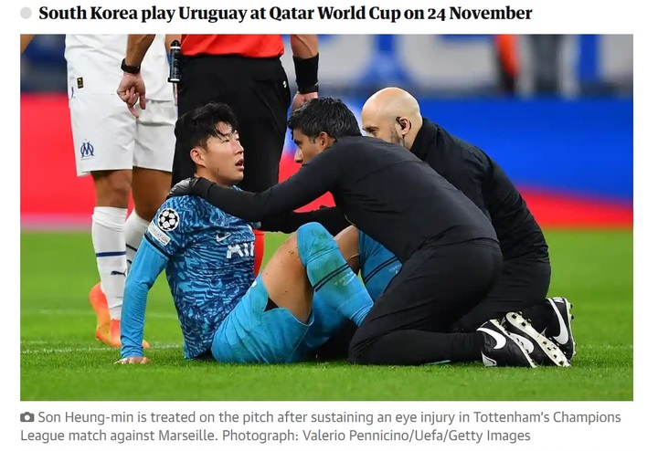 [서울=뉴시스]가디언 손흥민 기사. 2022.11.03. (사진=가디언 누리집 갈무리) *재판매 및 DB 금지
