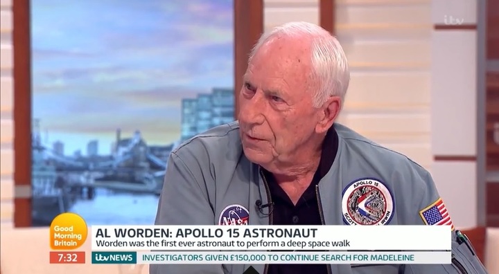 [서울=뉴시스] 나사가 발사한 아폴로 15호를 타고 달에 다녀온 우주인이 사망하기 전 "인류는 사실 우주에서 온 외계인"이라고 주장했다고 영국 데일리스타가 9일(현지시간) 보도했다. 이러한 '외계문명기원설'은 워든만의 주장은 아니다. (사진출처: 데일리스타 영상 캡처) 2022.11.10. *재판매 및 DB 금지