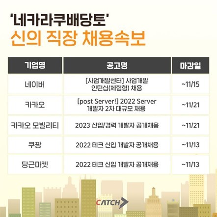 [서울=뉴시스] 진학사 캐치 채용 정보. (사진=진학사캐치) 2022.11.11. photo@newsis.com *재판매 및 DB 금지