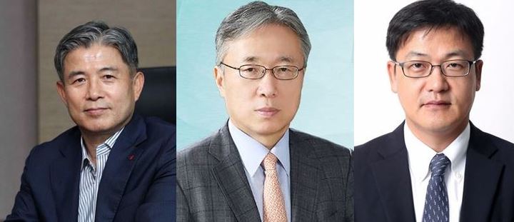 (왼쪽부터) 현상순 아시아경제 회장, 이수형 법률신문 대표이사, 송기용 머니투데이 편집국장. 사진 한양언론인회 *재판매 및 DB 금지