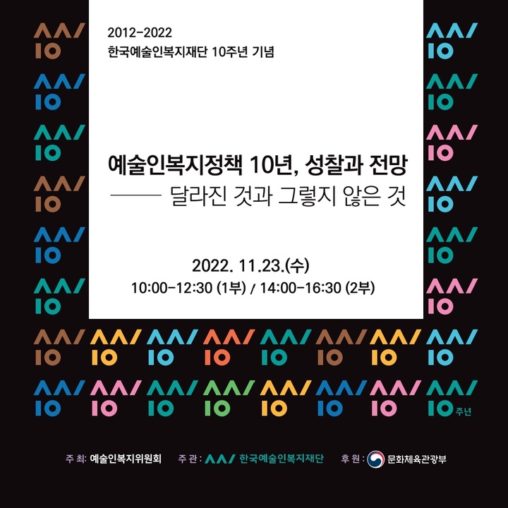 예술인복지재단 정책포럼 '예술인복지정책 10년, 성찰과 전망-달라진 것과 그렇지 않은 것' 포스터. (자료=한국예술인복지재단 제공) photo@newsis.com *재판매 및 DB 금지