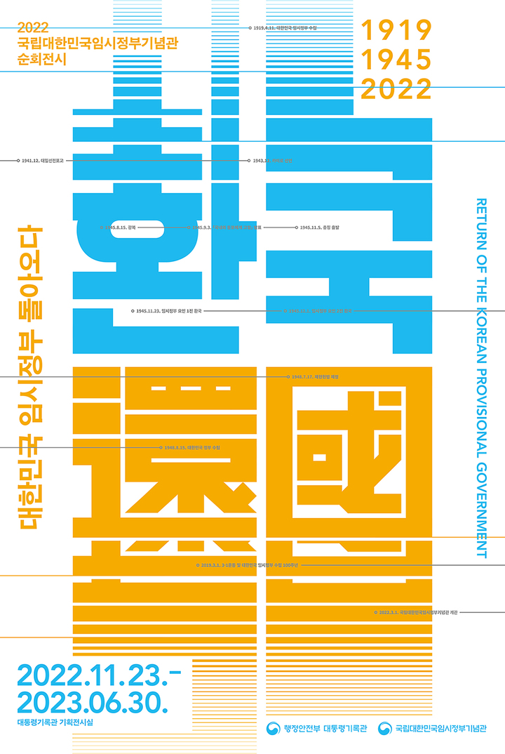 [서울=뉴시스] 국가보훈처는 국립대한민국임시정부기념관과 행정안전부 대통령기록관이 공동으로 임시정부 요인 환국 77주년을 맞아 '환국, 대한민국 임시정부 돌아오다'라는 주제의 순회전시를 진행한다고 23일 밝혔다. (사진=보훈처) 2022.11.23. photo@newsis.com *재판매 및 DB 금지