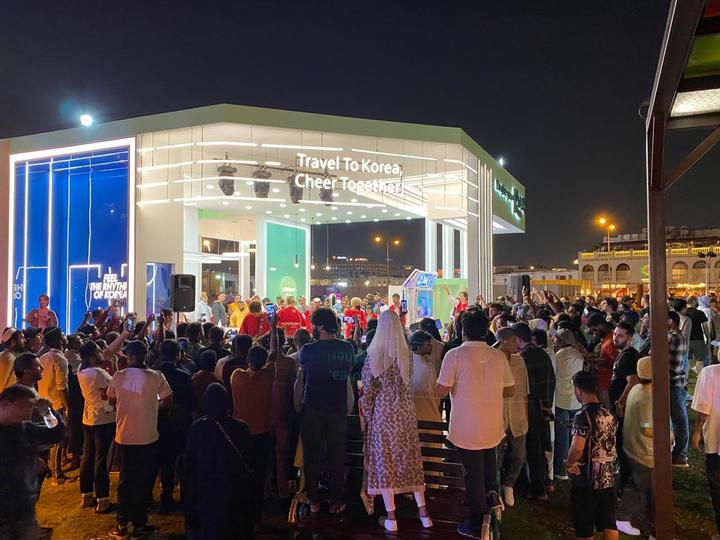 카타르 한국홍보관에 모여든 관광객들. (사진=문화체육관광부 제공) photo@newsis.com *재판매 및 DB 금지