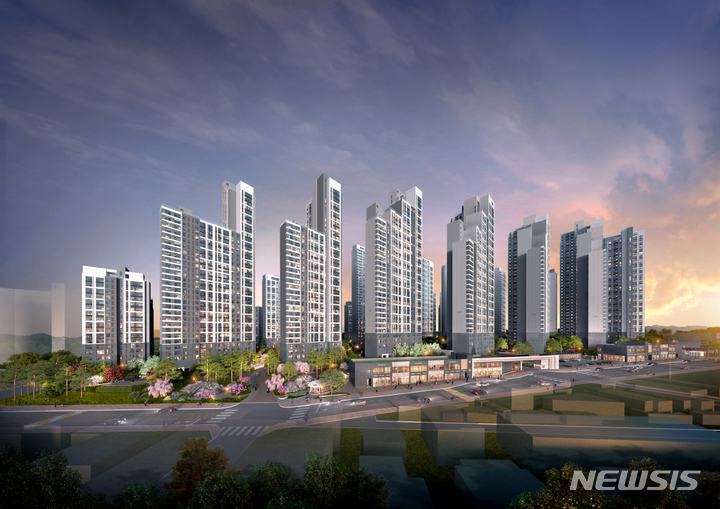 [서울=뉴시스] 평촌 센텀퍼스트 투시도. (사진=DL이앤씨 제공)