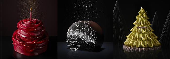 [서울=뉴시스]서울신라호텔이 선보인 크리스마스 시즌 케이크 3종. 왼쪽부터 '얼루어링 윈터'(25만원), '더 브라이티스트 모먼트 에버'(13만원), '화이트 홀리데이'(15만원)이다. (사진출처: 신라호텔 제공) 2022.12.01.