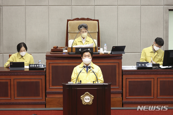 임병택 시장 시정 설명 현장.