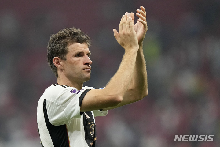 [알코르=AP/뉴시스] 독일 축구 대표팀의 토마스 뮐러. 2022.12.01
