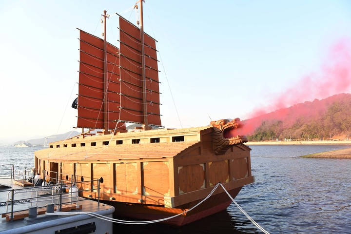 해군사관학교에서 개막한 2022 이순신방위산업전에 맞춰 처음으로 공개한 임진왜란기 거북선(재현선). (사진=해군사관학교 제공). 2022.12.06. photo@newsis.com *재판매 및 DB 금지