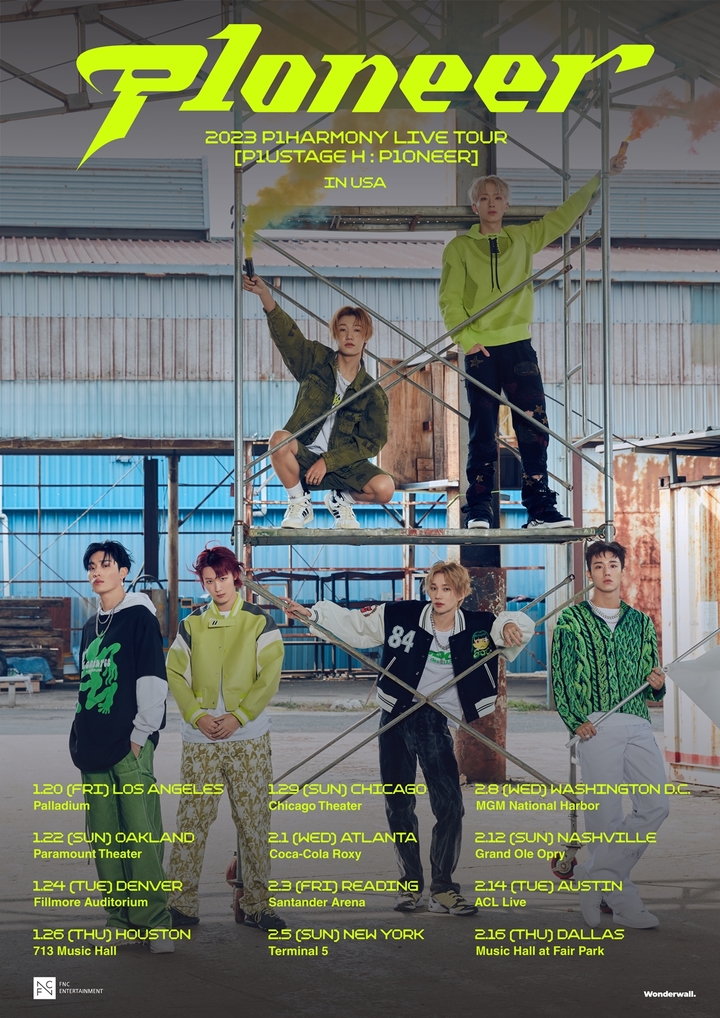 [서울=뉴시스] 피원하모니 라이브투어 '2023 PlHarmony LIVE TOUR [P1ustage H : P1ONEER]' 포스터 2022.12.07. (사진= FNC엔터테인먼트 제공) photo@newsis.com *재판매 및 DB 금지