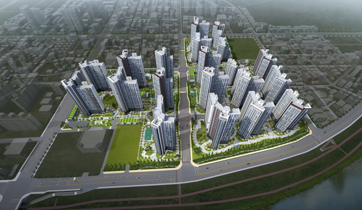 [서울=뉴시스] 대전시 서구 용문동 둔산 더샵 엘리프 조경도 *재판매 및 DB 금지