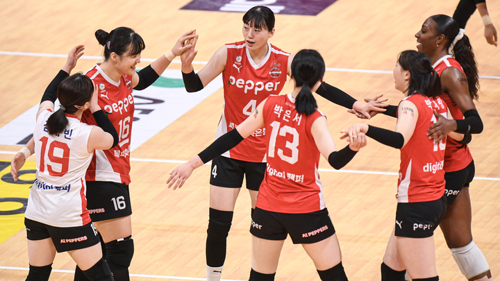 여자프로배구 페퍼저축은행 선수들. (사진=한국배구연맹 제공)&nbsp; *재판매 및 DB 금지