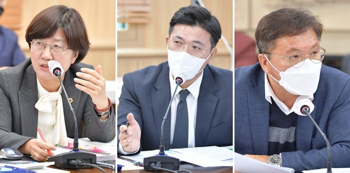 [제주=뉴시스] 왼쪽부터 제주도의회 고의숙·현지홍·하성용 의원. (사진=제주도의회 제공) *재판매 및 DB 금지